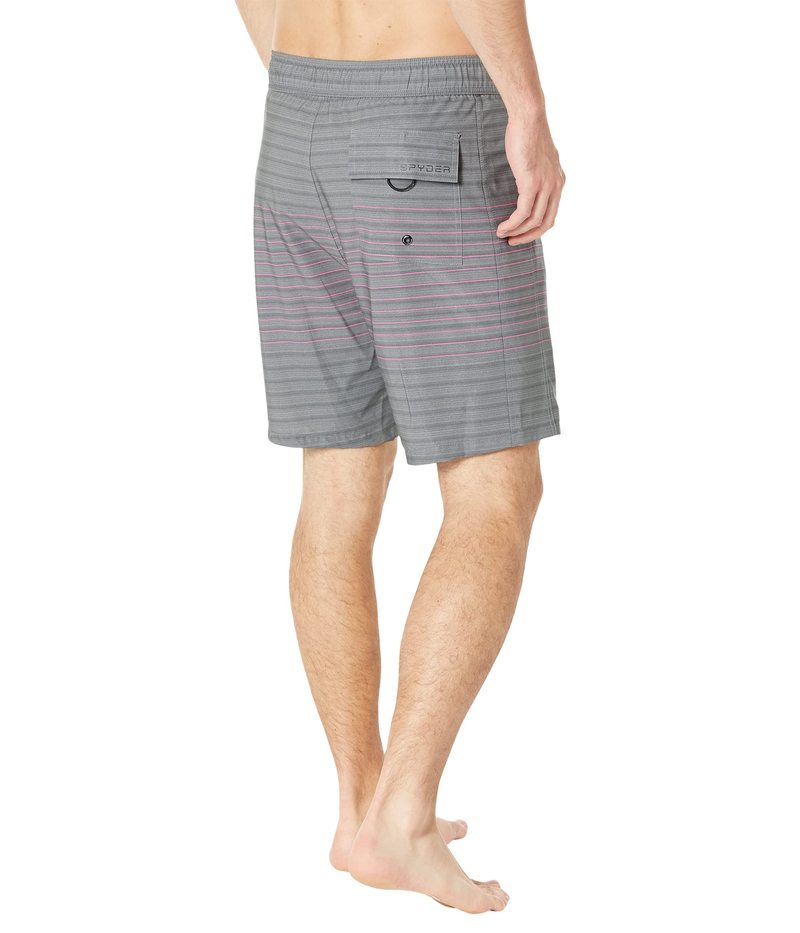 スパイダー メンズ ハーフパンツ・ショーツ 水着 Static Stripe 19" Elastic Waist Boardshorts Ebony