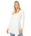 yz bhhbN fB[X Vc gbvX Slub Jersey 3/4 Sleeve V-Neck Tunic Ivory