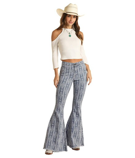 【送料無料】 ロックアンドロールカウボーイ レディース デニムパンツ ボトムス High-Rise Bargain Bell Aztec Print Button in Light Wash RRWD7PRZU7 Light Wash 【送料無料】 ロックアンドロールカウボーイ レディース デニムパンツ ボトムス High-Rise Bargain Bell Aztec Print Button in Light Wash RRWD7PRZU7 Light Wash