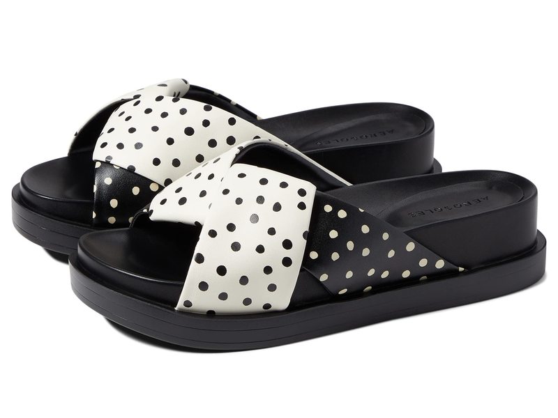 【送料無料】 エアロソールズ レディース サンダル シューズ Baily Eggshell/Black Polka Dot