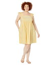 【送料無料】 ドレイパージェームス レディース ワンピース トップス Plus Size Embroidered Maddie Babydoll Dress Sunny Yellow