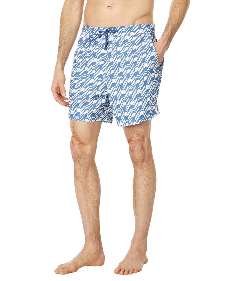 【送料無料】 テッドベーカー メンズ ハーフパンツ・ショーツ 水着 Salco Mid Scale Geo Swimshorts Dark Blue