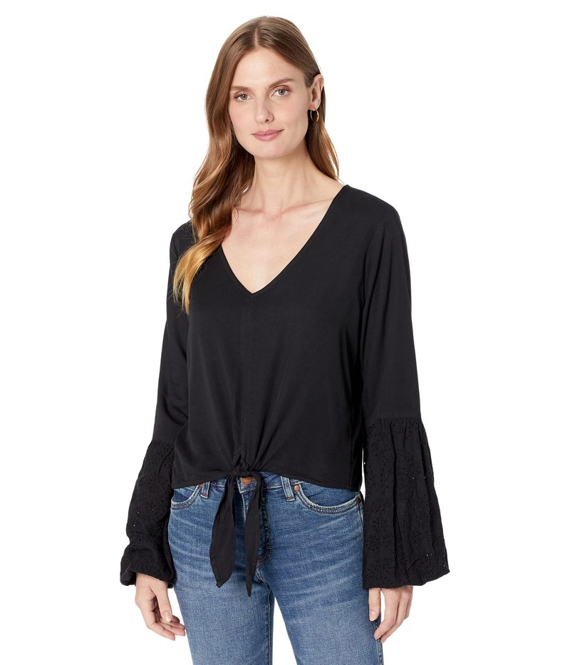 【送料無料】 ラングラー レディース シャツ トップス Tie Front Top Black