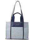 【送料無料】 アンクライン レディース ハンドバッグ バッグ Medium Color-Blocked Canvas Tote Navy