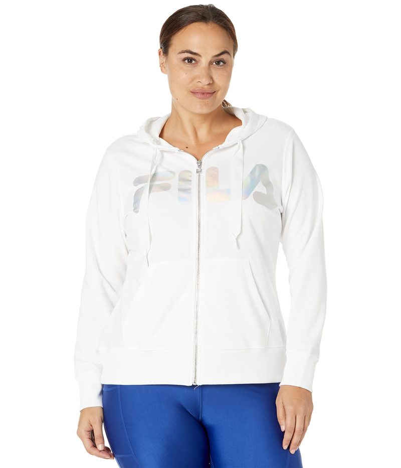 yz tB fB[X p[J[EXEFbg t[fB[ AE^[ Plus Size Curve Full Zip Hoodie White