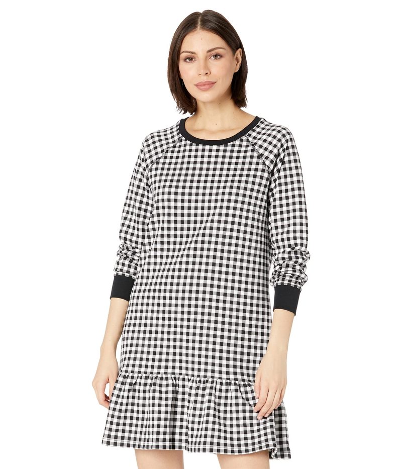 【送料無料】 ドレイパージェームス レディース ワンピース トップス Sweatshirt Dress in Gingham Black Multi