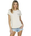 【送料無料】 マイケルローレン レディース シャツ トップス Griffin Short Sleeve Tee with Bandana Print Pocket Ivory Ombre