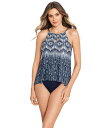【送料無料】 ミラクルスーツ レディース トップのみ 水着 Silver Shores Peephole Tankini Top Midnight Blue/W...