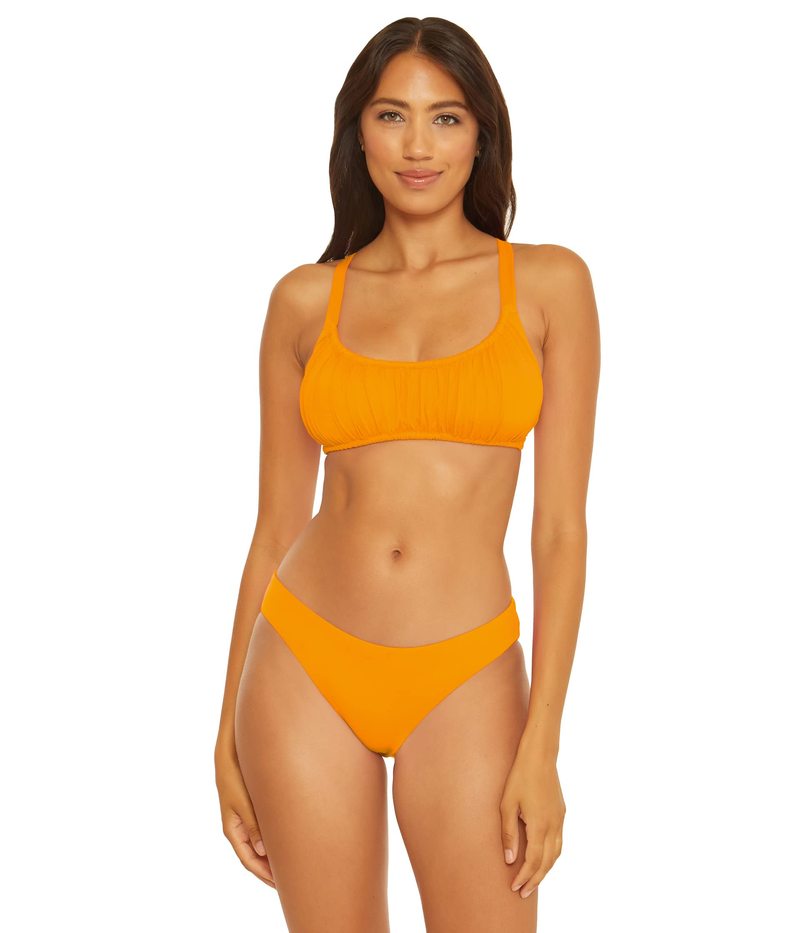 【送料無料】 ベッカバイレベッカバーチュー レディース トップのみ 水着 Santorini Ophelia Shirred Scoop Bralette Orange Burst