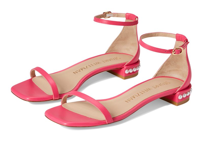 【送料無料】 スチュアート ワイツマン レディース ヒール シューズ Nudistcurve Pearl Flat Sandal Hot Pink 1