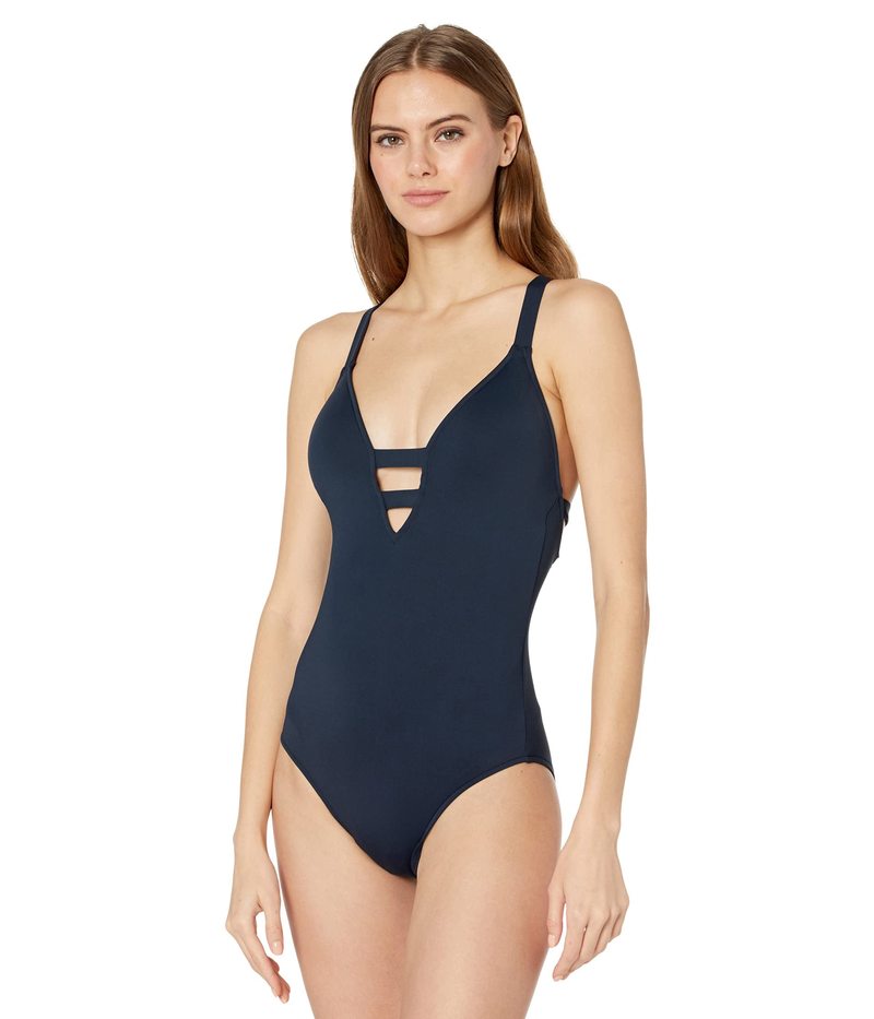 【送料無料】 シーフォリー レディース 上下セット 水着 Seafolly Collective Deep V One-Piece True Navy