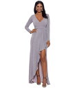 【送料無料】 ベッツィアンドアダム レディース ワンピース トップス Long Long Sleeve Glitter Knit Gown Granite