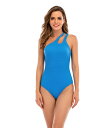 【送料無料】 ラッキーブランド レディース 上下セット 水着 Always Yours Pucker Asymmetrical One-Piece Blue