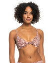 【送料無料】 ロキシー レディース トップのみ 水着 Love The Surf Ribbed Knotted Bikini Top Rustic Brown ...