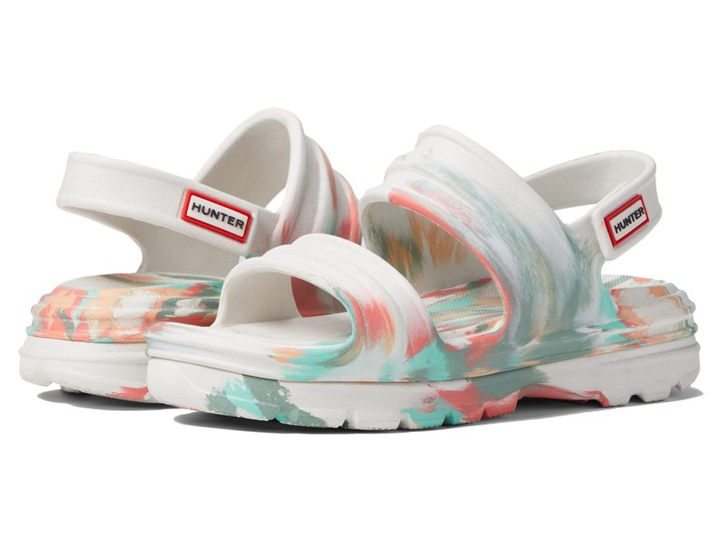 【送料無料】 ハンター レディース サンダル シューズ Bloom Algae Marble Sandal White