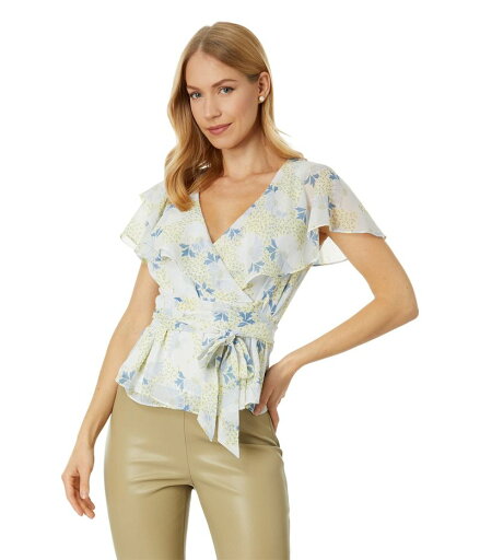 【送料無料】 テッドベーカー レディース シャツ トップス Gemmiaa Wrap Top with Ruffle Sleeves Sky Blue 【送料無料】 テッドベーカー レディース シャツ トップス Gemmiaa Wrap Top with Ruffle Sleeves Sky Blue