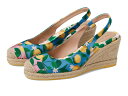 yz R[n[ fB[X q[ V[Y Cloudfeel Espadrille Wedge Slingback 80 mm Azure Blue Lemon Print