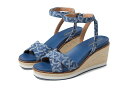 yz R[n[ fB[X q[ V[Y Cloudfeel Espadrille Wedge Sandal 75 mm Denim Jacquard