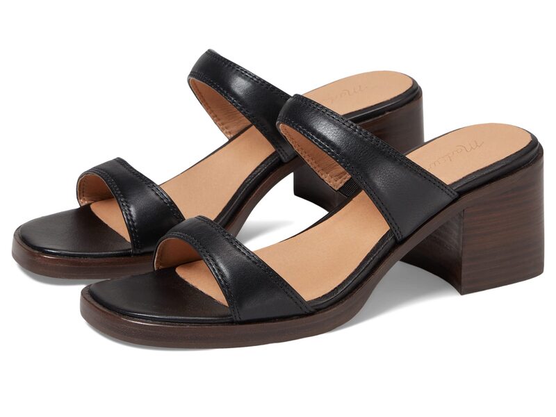 【送料無料】 メイドウェル レディース ヒール シューズ The Saige Double-Strap Sandal in Leather True Black