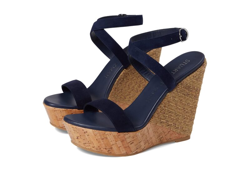 【送料無料】 スチュアート ワイツマン レディース ヒール シューズ 5050 Wedge Sandal Nice Blue/Natural