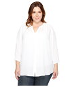 【送料無料】 エヌワイディージェイ レディース シャツ ブラウス トップス Plus Size Pintuck Blouse Optic White(4)