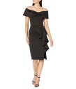 【送料無料】 エスケープ レディース ワンピース トップス Off-the-Shoulder Bow Short Scuba with Ruffle Black