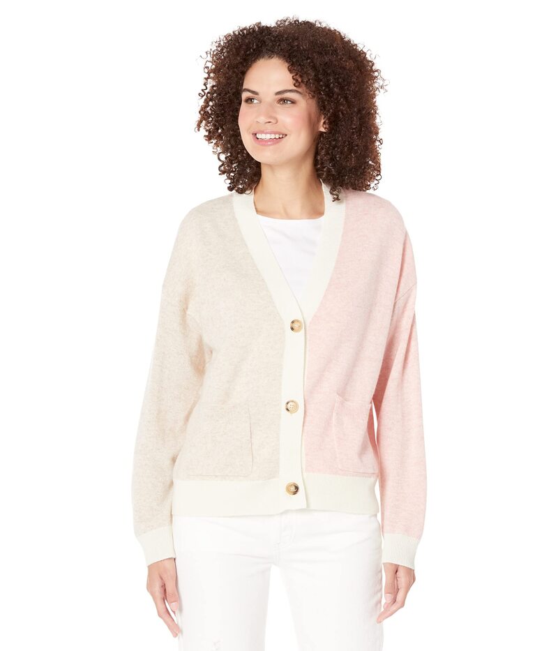 【送料無料】 サンドリー レディース ニット・セーター アウター Two-Tone Boxy Cardigan Oatmeal/Rosewater