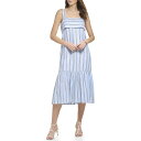 【送料無料】 ダナ キャラン ニューヨーク レディース ワンピース トップス Sleeveless Lurex Stripe Dress Frosting Blue Combo