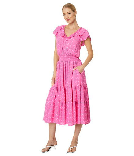 【送料無料】 ドレイパージェームス レディース ワンピース トップス Flutter Sleeve Maxi Dress Pink 【送料無料】 ドレイパージェームス レディース ワンピース トップス Flutter Sleeve Maxi Dress Pink