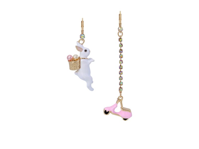 【送料無料】 ベッツィジョンソン レディース ピアス・イヤリング アクセサリー Bunny Vespa Non-Matching Earrings Pink