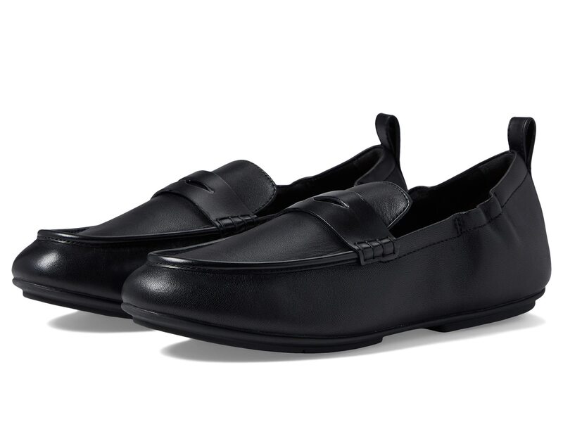 【送料無料】 フィットフロップ レディース スリッポン ローファー シューズ Allegro Leather Penny Loafers All Black