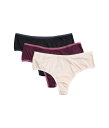 【送料無料】 ハンキーパンキー レディース パンツ アンダーウェア Movecalm High-Rise Thong 3-Pack Pearl/Marshmallow/Dried Cherry/Damson Plum/Black/Granite