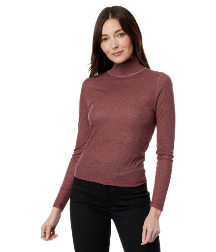 【送料無料】 メイドウェル レディース シャツ トップス Semi-Sheer Mockneck Tee Heather Merlot 【送料無料】 メイドウェル レディース シャツ トップス Semi-Sheer Mockneck Tee Heather Merlot