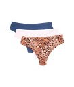 【送料無料】 ハンキーパンキー レディース パンツ アンダーウェア PlayStretch Print Natural Thong 3-Pack Bateau Blue/Wild Spots/Meadowsweet