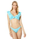 【送料無料】 リリーピュリッツァー レディース トップのみ 水着 Aelin Bikini Top Turquoise Oasis Crinkle Gingham