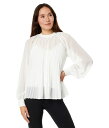 【送料無料】 テッドベーカー レディース シャツ トップス Macenzi Embellished Pleated Neck Top Ivory