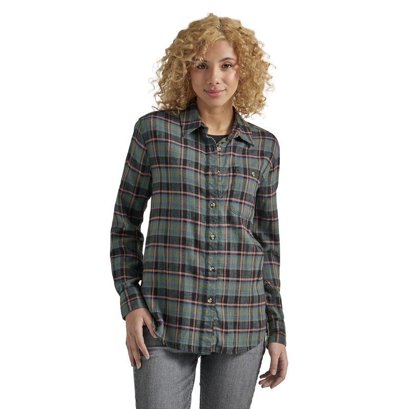 【送料無料】 リー レディース シャツ トップス Legendary Long Sleeve Plaid All Purpose Shirt Olive Grove