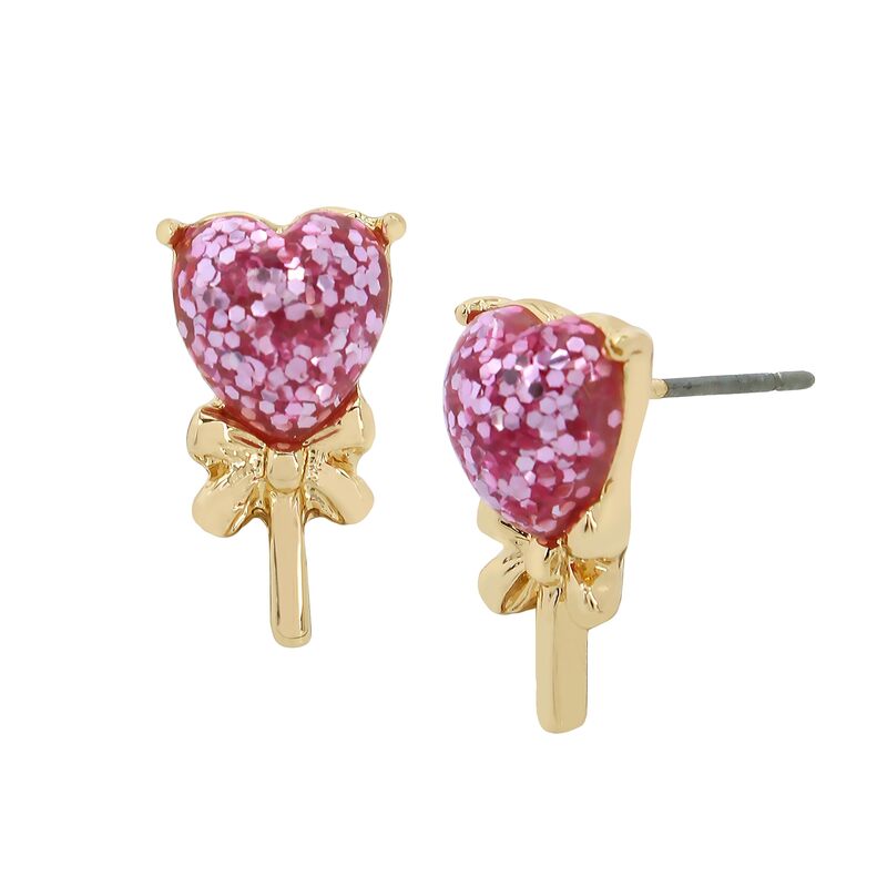 【送料無料】 ベッツィジョンソン レディース ピアス・イヤリング アクセサリー Heart Lollipop Stud Earrings Pink/Gold