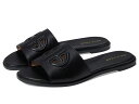 【送料無料】 コールハーン レディース サンダル シューズ Flynn Logo Slide Sandal Black Leather