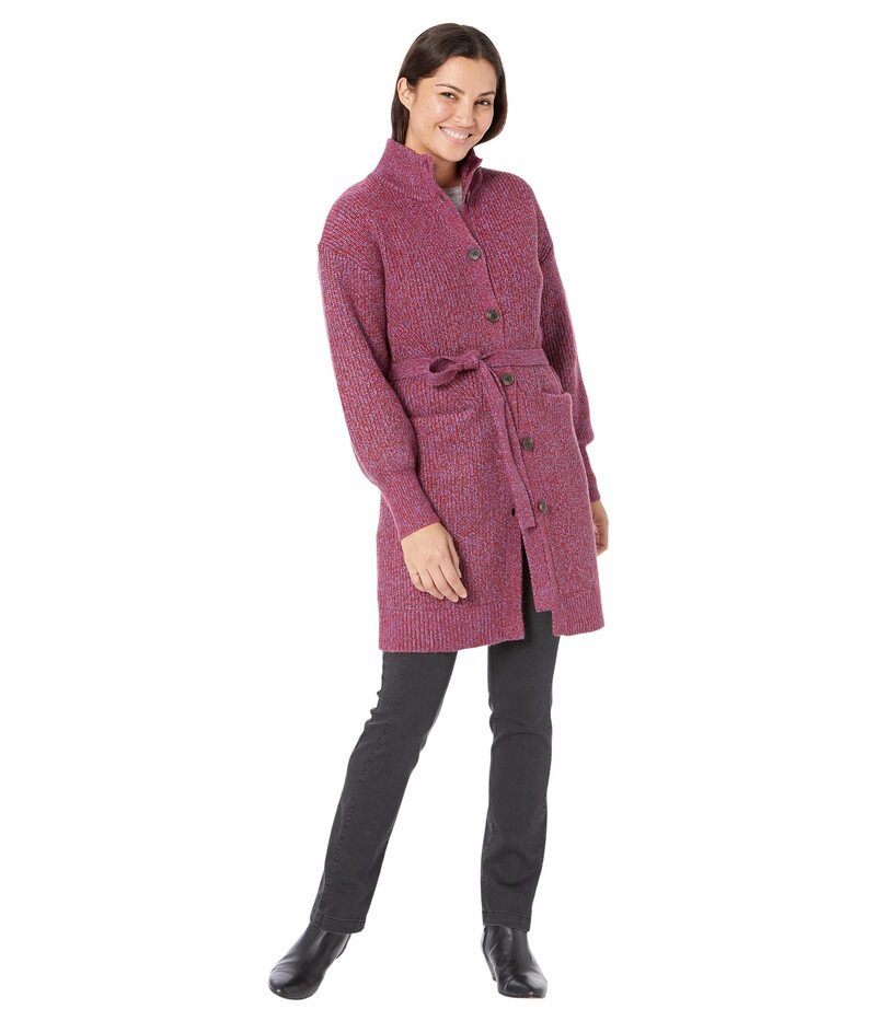 【送料無料】 ドレイパージェームス レディース ニット・セーター アウター Marled Sweater Jacket Burgundy