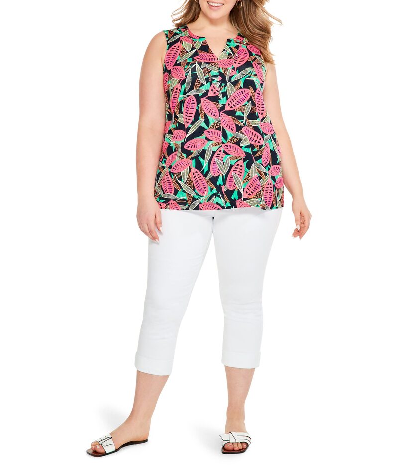 【送料無料】 ニックプラスゾーイ レディース シャツ トップス Plus Size Colorful Canopy Tank Pink Multi