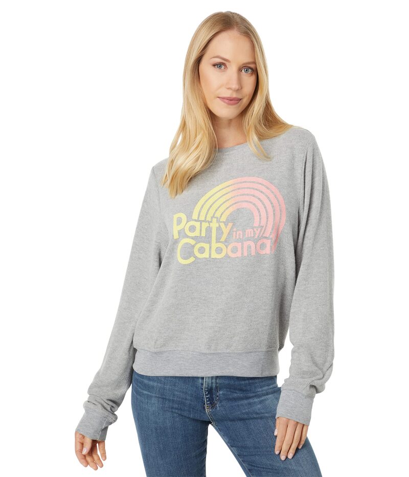 【送料無料】 ワイルドフォックス レディース パーカー・スウェット アウター Party in My Cabana Baggy Beach Sweatshirt Heather