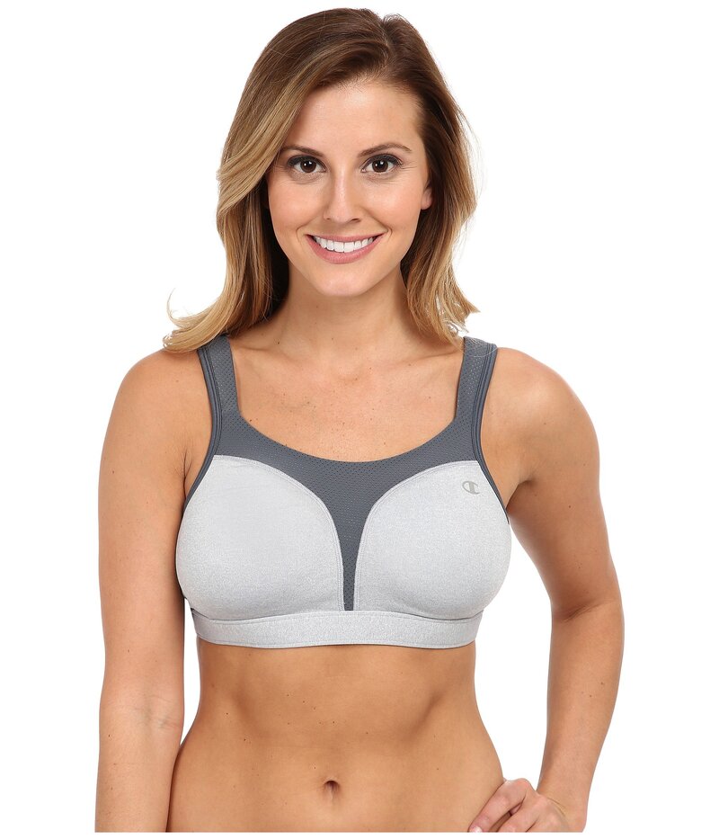 【送料無料】 チャンピオン レディース ブラジャー スポーツブラ アンダーウェア Spot ComfortR Full-Support Sports Bra Oxford Gray