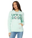 【送料無料】 ライフイズグッド レディース パーカー・スウェット アウター Daisies Simply True Fleece Hoodie Sage Green