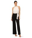 yz AhAi py fB[X WvX[c gbvX Stretch Crepe Chiffon Blouson Jumpsuit with Pearl Necklace Ivory/Black