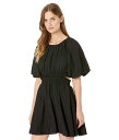 【送料無料】 ムーンリバー レディース ワンピース トップス Bubble Sleeve Back Cutout Mini Dress Black