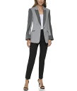 【送料無料】 ダナ キャラン ニューヨーク レディース コート アウター One-Button Peak Lapel Combo Jacket Cashmere Heather/Grey Heather