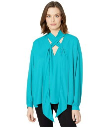 【送料無料】 カレンケーン レディース シャツ トップス Tie Neck Top Teal