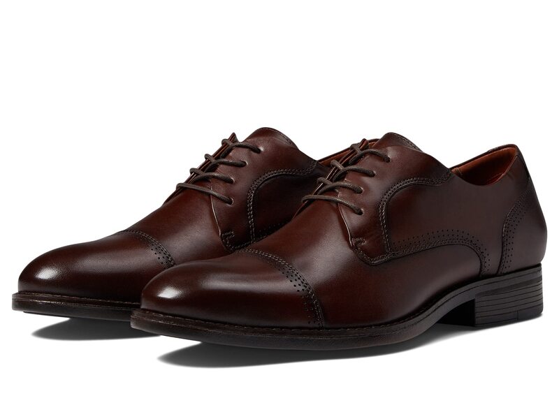  ジョンストンアンドマーフィー メンズ オックスフォード シューズ Hawthorn Cap Toe Mahogany Full Grain