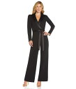 【送料無料】 アドリアナ パペル レディース ジャンプスーツ トップス Stretch Knit Crepe Tuxedo Jumpsuit Black